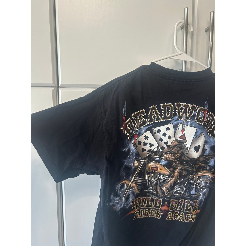 Vintage Deadwood South Dakota Graphic T Shirt Delta Pro Weight Black Mens Medium - Picture 12 of 16